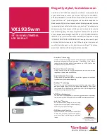 Предварительный просмотр 1 страницы ViewSonic VS11307 Specification Sheet