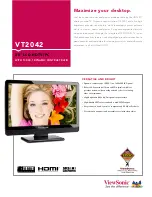 ViewSonic VT2042 - 20" LCD TV Specifications предпросмотр