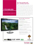 Предварительный просмотр 1 страницы ViewSonic VT2300LED Specifications