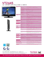 Предварительный просмотр 2 страницы ViewSonic VT2645 - 26" LCD TV Specifications