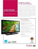 Preview for 1 page of ViewSonic VT4210LED Specifications