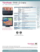 Preview for 2 page of ViewSonic VTA900 Specifications