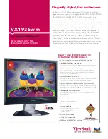 Предварительный просмотр 1 страницы ViewSonic VX1935wm Specification Sheet