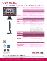 Preview for 2 page of ViewSonic VX1940W - 19" LCD Monitor Specification Sheet