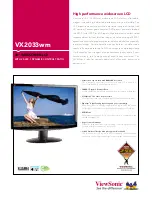 Preview for 1 page of ViewSonic VX2033WM - 20" LCD Monitor Specification
