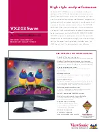 Preview for 1 page of ViewSonic VX2035wm - 20.1" LCD Monitor Specifications