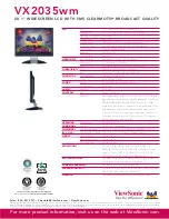 Preview for 2 page of ViewSonic VX2035wm - 20.1" LCD Monitor Specifications