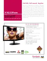 Предварительный просмотр 1 страницы ViewSonic VX2239wm Specifications