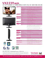 Preview for 2 page of ViewSonic VX2239wm Specifications