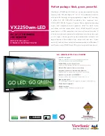 Предварительный просмотр 1 страницы ViewSonic VX2250wm-LED Specifications