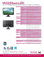 Preview for 2 page of ViewSonic VX2250wm-LED Specifications