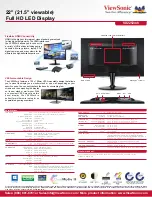 Preview for 2 page of ViewSonic VX2252mh Specifications
