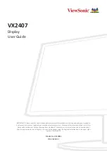 Preview for 1 page of ViewSonic VX2407 User Manual