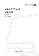 Preview for 1 page of ViewSonic VX2418-PC-mhd User Manual