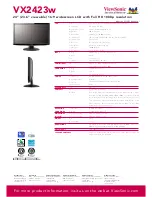 Preview for 2 page of ViewSonic VX2423w Brochure & Specs