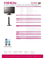 Предварительный просмотр 2 страницы ViewSonic VX2423w Brochure & Specs