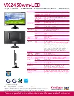 Preview for 2 page of ViewSonic VX2450wm Specifications
