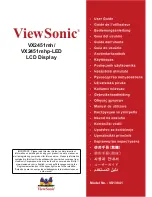 Предварительный просмотр 1 страницы ViewSonic VX2451mh-LED User Manual