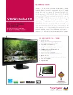 Предварительный просмотр 1 страницы ViewSonic VX2453mh Specifications