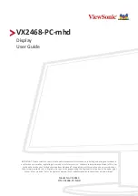 Preview for 1 page of ViewSonic VX2468-PC-mhd User Manual