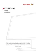 Предварительный просмотр 1 страницы ViewSonic VX2480-shdj User Manual