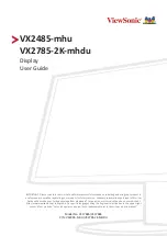 Предварительный просмотр 1 страницы ViewSonic VX2485-mhu User Manual