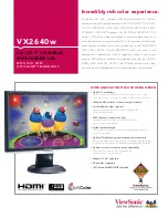 Preview for 1 page of ViewSonic VX2640W - 26" LCD Monitor Specification Sheet