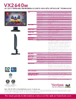 Preview for 2 page of ViewSonic VX2640W - 26" LCD Monitor Specification Sheet