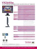 Предварительный просмотр 2 страницы ViewSonic VX2640W - 26" LCD Monitor Specification Sheet