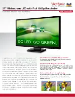 Предварительный просмотр 1 страницы ViewSonic VX2703mh-LED Brochure & Specs