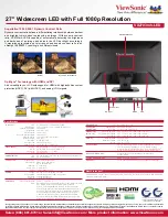 Preview for 2 page of ViewSonic VX2703mh-LED Brochure & Specs