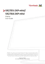 Preview for 1 page of ViewSonic VX2705-2KP-mhd User Manual