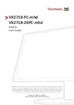 Preview for 1 page of ViewSonic VX2718-2KPC-mhd User Manual