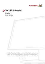 Preview for 1 page of ViewSonic VX2758-P-mhd User Manual