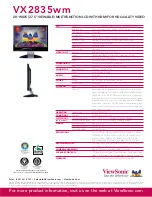 Preview for 2 page of ViewSonic VX2835WM - 28" LCD Monitor Specification Sheet