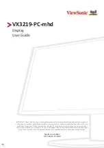 Preview for 1 page of ViewSonic VX3219-PC-mhd User Manual