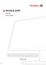 Preview for 1 page of ViewSonic VX3418-2KPC User Manual