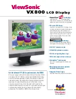 Preview for 1 page of ViewSonic VX800 Specifications