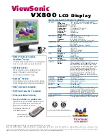 Preview for 2 page of ViewSonic VX800 Specifications
