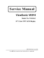 Предварительный просмотр 1 страницы ViewSonic VX910 - 19" LCD Monitor Service Manual