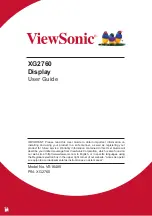 Preview for 1 page of ViewSonic XG2760 User Manual