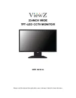 ViewZ 23-INCH WIDE TFT-LED CCTV MONITOR User Manual preview