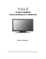 ViewZ Premium Touch Screen CCTV Monitor Instruction Manual preview