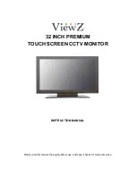 Preview for 1 page of ViewZ Premium Touch Screen CCTV Monitor Instruction Manual