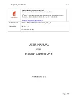 Preview for 1 page of Vighnaharta Master Control Unit User Manual