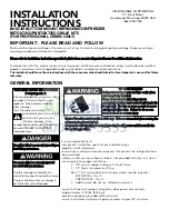 Preview for 1 page of Viking Range BRTGK72SS Installation Instructions Manual