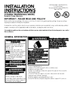 Preview for 1 page of Viking Range vcwb300 Installation Instructions Manual