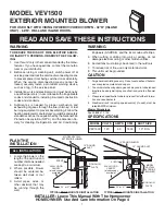 Предварительный просмотр 1 страницы Viking Range VEV1500 Instructions Manual
