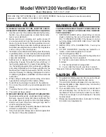 Предварительный просмотр 1 страницы Viking Range VINV1200 User Manual