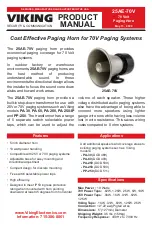 Preview for 1 page of Viking 25AE-70V Product Manual